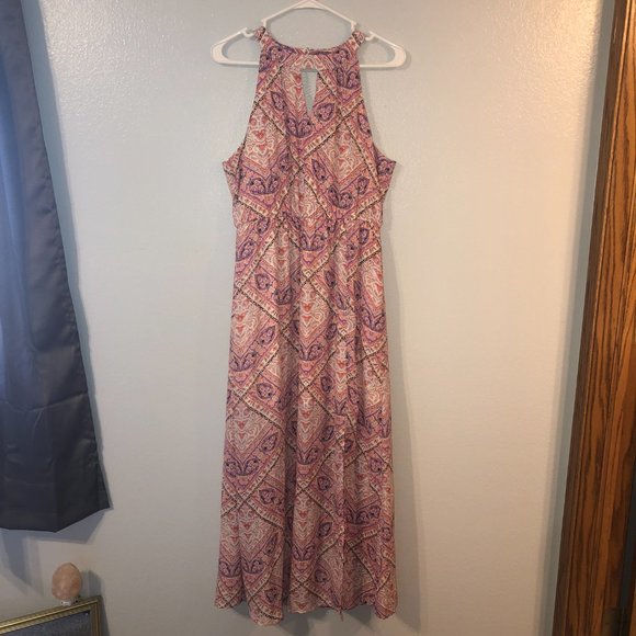 Q&A Merivel Maxi Pink Easter Summer Dress Size Medium - Picture 2 of 5